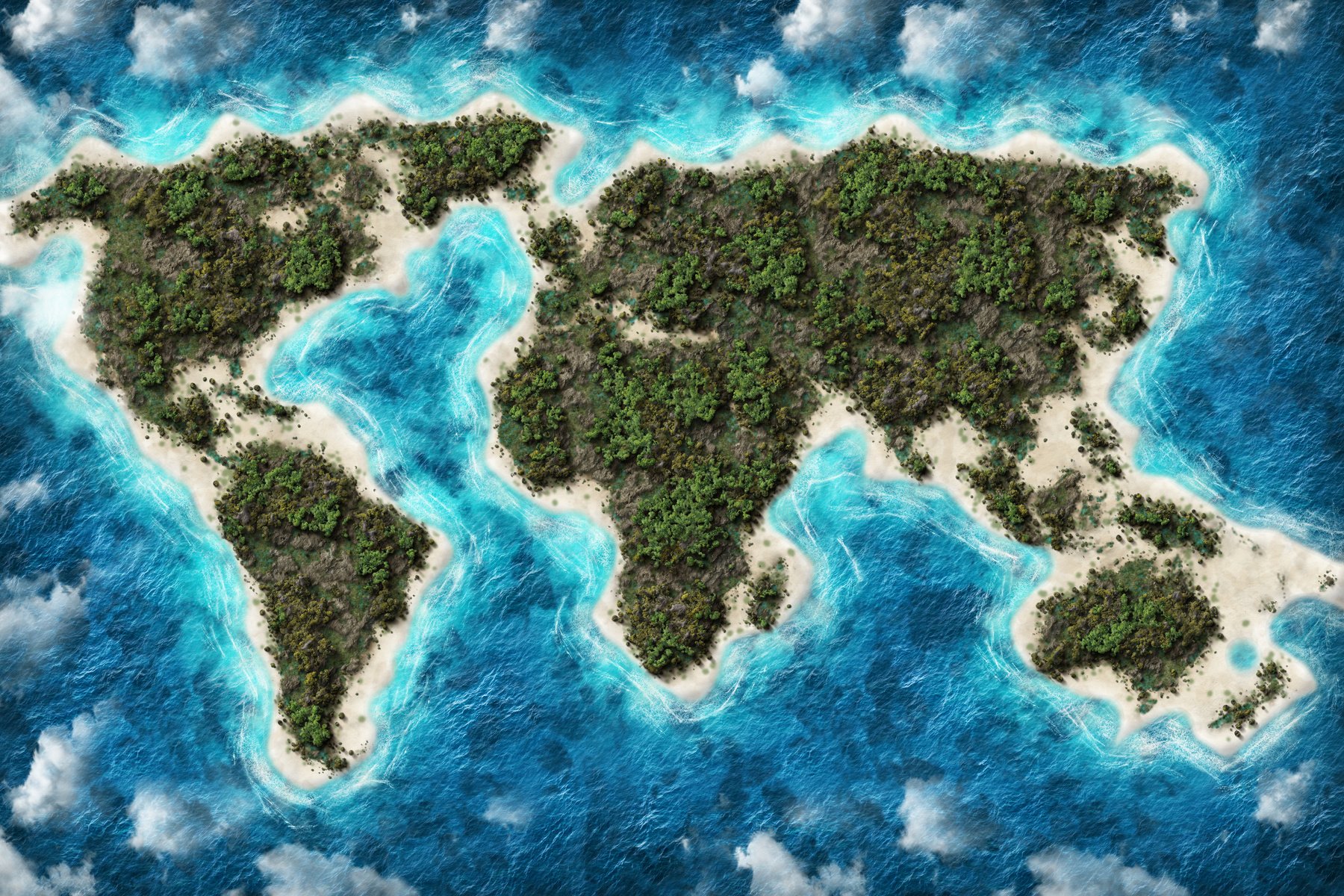 Island Earth Map Globe Shape Travel Destination